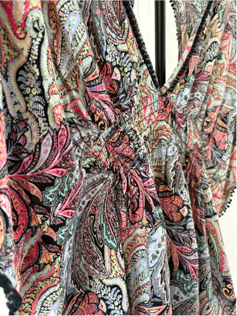 Victoria's Secret Plunge-Front Paisley Caftan Swim Cover Up Size Medium - Picture 3 of 10